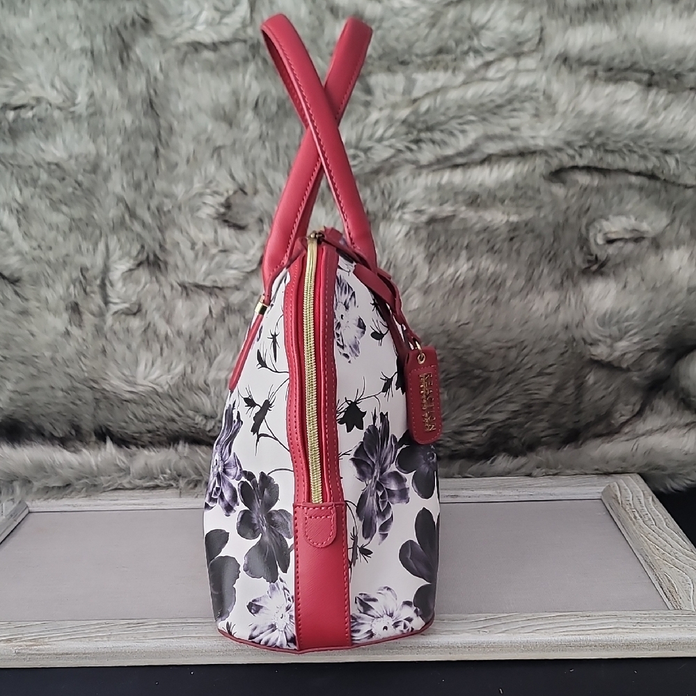 Reaction Kenneth Cole Black, White and Red Floral Shoulder Bag - Picture 9 of 16